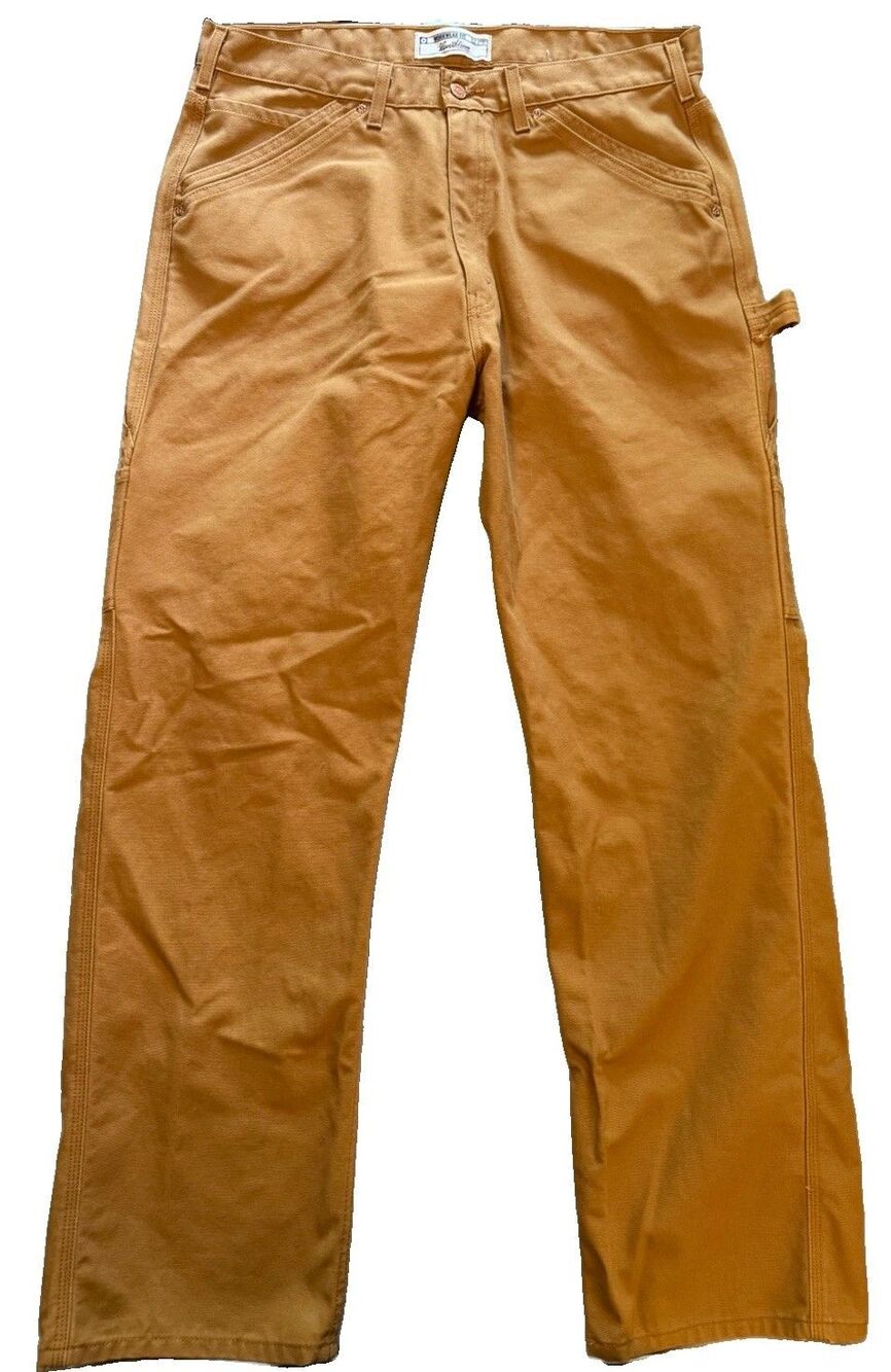 Levi's Pants Mens 38x33 Brown Carpenter Slim Taper Canvas Stretch Workwear